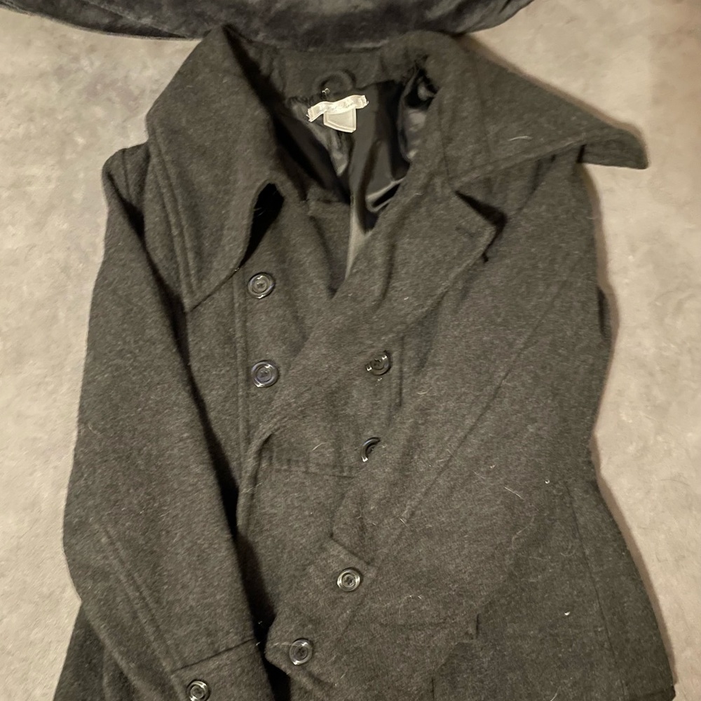 button up pea coat